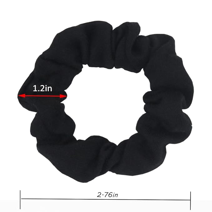 12pcs Cotton Hair Scrunchies Single Jersey Solid Color Ponytail Holders Elastic Hair Ties for Women Accessories (Purple)