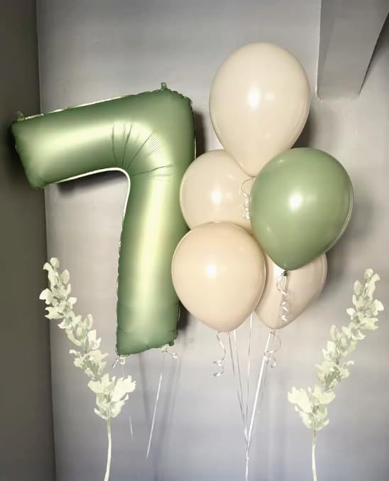 Oliver Green Number 7 Balloon 40 inch, Birthday Party Balloons Decorations | - Image 4