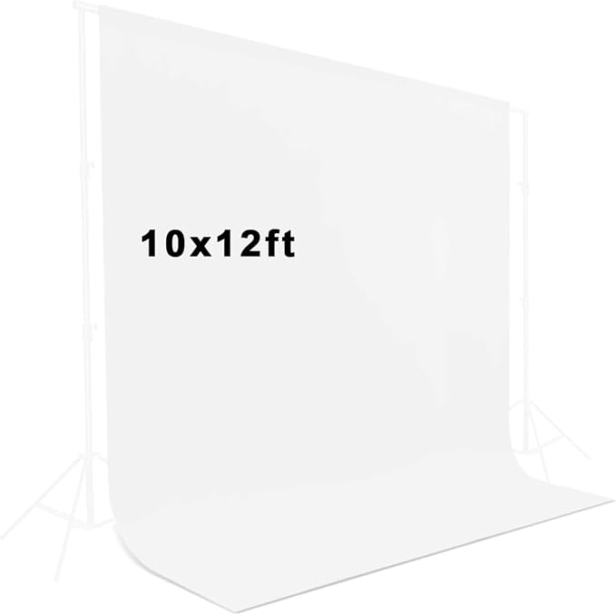 10X12ft White Backdrop for Photography, Polyester Background for Photography by LCUIRC