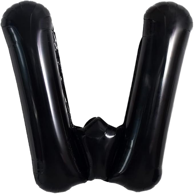 TONIFUL 40 Inch Large Black W Letter Balloon by TONIFUL