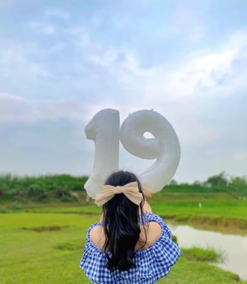 White Number 9 Balloon 40 inch, Balloon numbers party supplies, deco photo shoot - Image 4