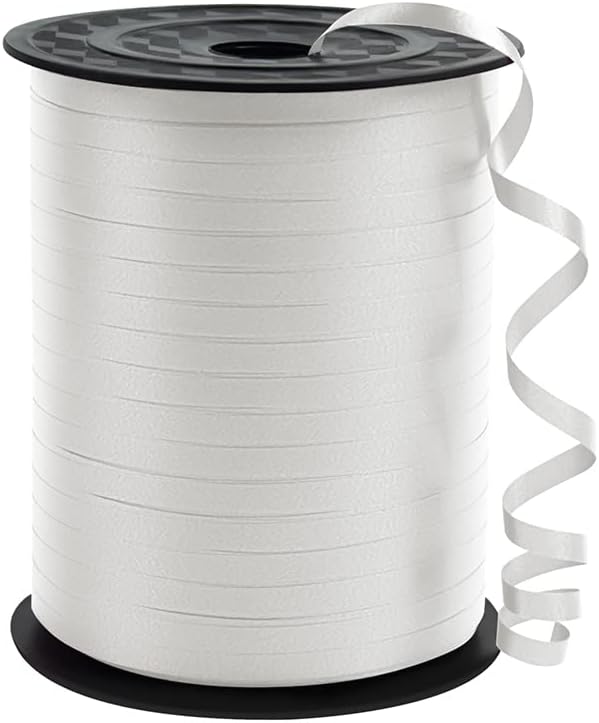 Premium White Curling Ribbon, 1/5" Wide x 500 Yards Christmas Curling Ribbons by KMERLIFE