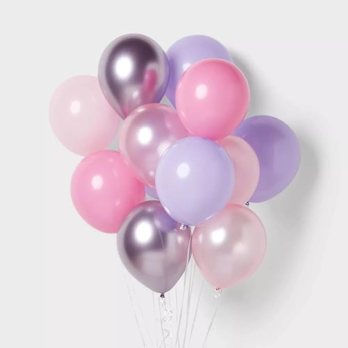 Pastel Pink Purple Balloons, 12 Inch Pearl Light Pink Metallic Purple - Image 6