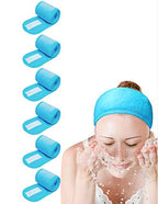 EUICAE Hairband, Spa Headband Pack of 6 - Blue, Fits All, Non-slip Stretchable, Washable Makeup Headband for Face Wash, Facial Treatment, Sport