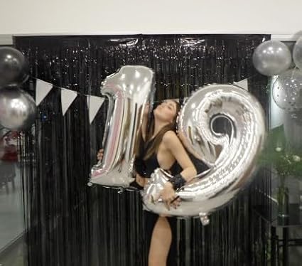 Silver Number 9 Balloon 40 inch, Balloon numbers party supplies, deco photo - Image 8
