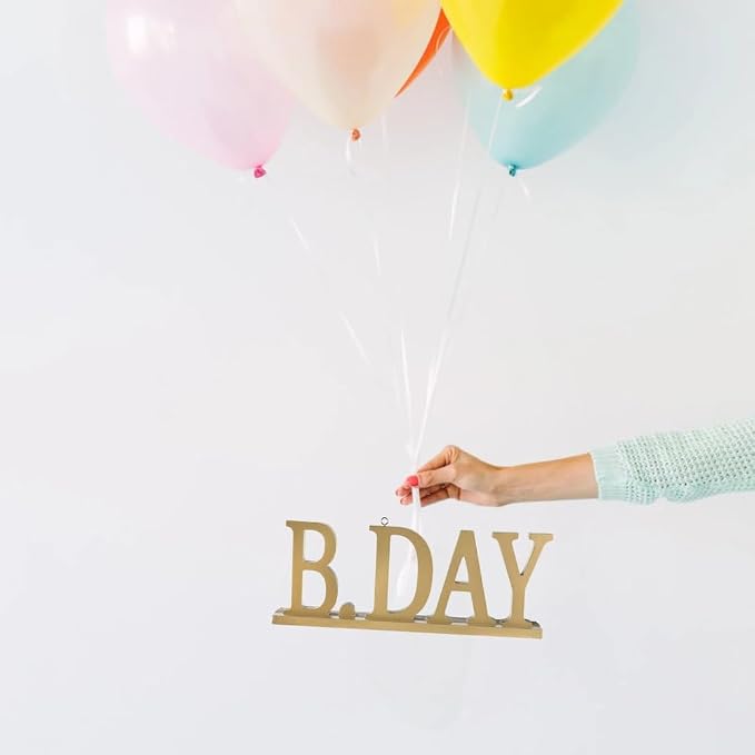 Elegant Gold "B.Day" Balloon Weight – 14" x 5.33" - Image 3