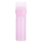 ZJchao Root Comb Applicator Bottle, 160ml Hair Dye Bottle with Graduated Scale Professional Brush Applicator Comb Hairdressing Coloring Styling Tool Root Application Cup (Pink)