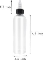 6 Pcs Dispensing Bottles, 4oz Plastic Boston Squeeze Bottles with Twist Top Cap