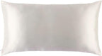 slip King Pure Silk Pillow Case - 100% Pure 22 Momme Mulberry Silk - King Size Standard Pillow Case -Anti-BedHead, Anti-Sleep Crease, White (20" x 36")