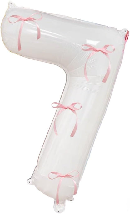 32 Inch White Number Foil Balloon by Tsangbaby