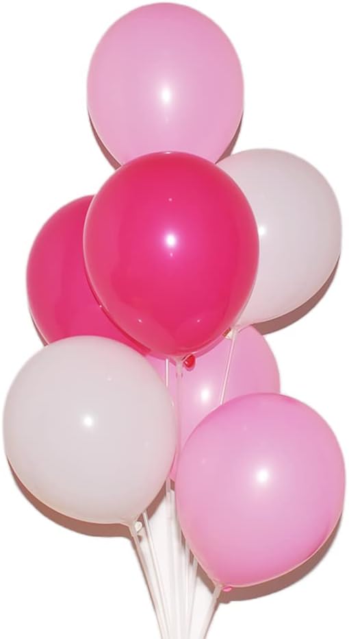 300 Pack Hot Pink Light Pink and White Balloons 5 Inch Pink White and Rose Red - Image 4