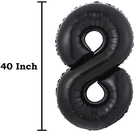 40inch Jumbo Black 18 Number Balloons - Image 3