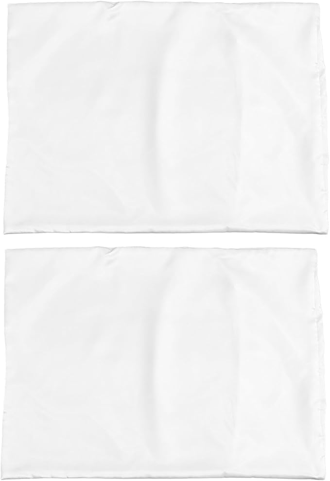 2pcs Satin Pillow Covers Envelope Closure Soft Smooth Pillowcase for Bed Bedroom Hair Protection Washable White