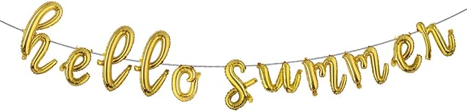 Hello Summer Balloons 16Inch Metallic Mylar Balloon by RUIANSI