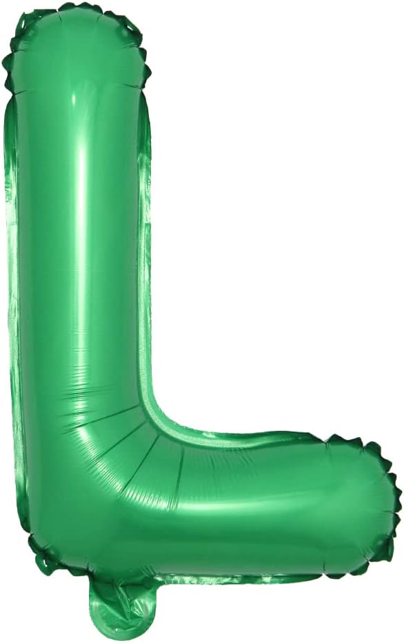 16 inch Green Alphabet Letter and Number Balloons Set Package, Aluminum Hanging by RUIANSI