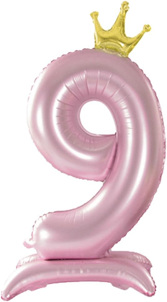 42 Inch Pink Foil Number 9 Balloon, 9th Pink Birthday Decorations | Giant by Alainzeo