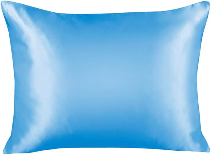 BLISSFORD Luxury Satin Pillowcase for Hair – Queen Satin Pillowcase with Zipper, Jewel Blue (Pillowcase Set of 2)