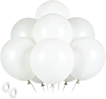 White Balloons Birthday Decorations 30 Pack 18 inch Round Wedding Ballons by BOMSI