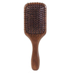 Lindale Walnut Wooden Hair Brush for Hair Growth with Natural Walnut Bristles Detangler Paddle Hairbrush for Massaging Scalp for Women Men, Reduces Static for Curly Hair with Ergonomic Handle Square