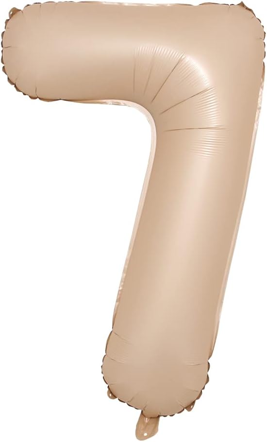 40 inch Caramel Cream Color Number Balloons 0-9 Large Digital Foil Helium Brown by RUIANSI