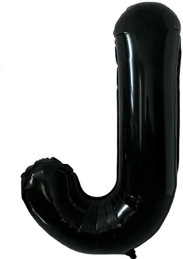 40 Inch Black Letter J Foil Balloon, Large Jumbo Mylar Helium Alphabet Balloon by Unknown