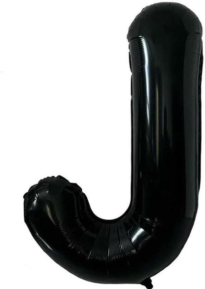 40 Inch Black Letter J Foil Balloon, Large Jumbo Mylar Helium Alphabet Balloon by Unknown