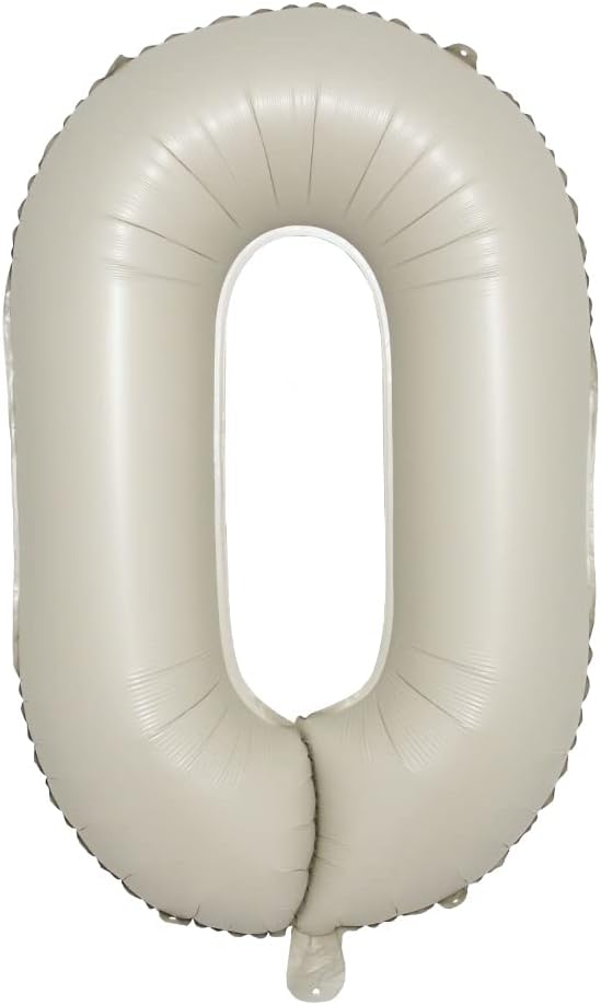 32 inch Cream Color Number Balloons 0-9 Large Digital Foil Helium Ball Girl by RUIANSI