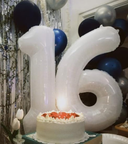 White Number 6 Balloon 40 inch, Balloon numbers party supplies, deco photo shoot - Image 5