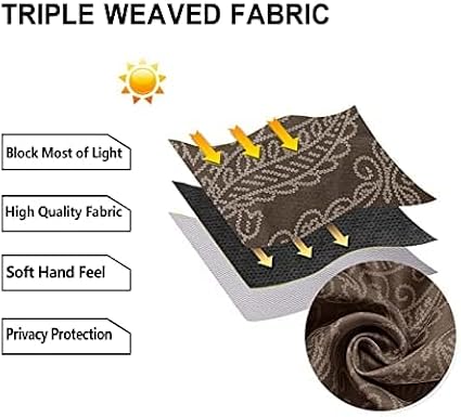 DWCN Brown Room Darkening Blackout Curtains - Image 6