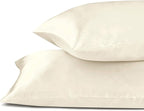 Satin Silk Pillowcase for Hair and Skin, Black Pillow Cases Standard Size Set of 4 Pack Super Soft Pillow Case with Zipper Closure (Beige, Queen(4 Pack))