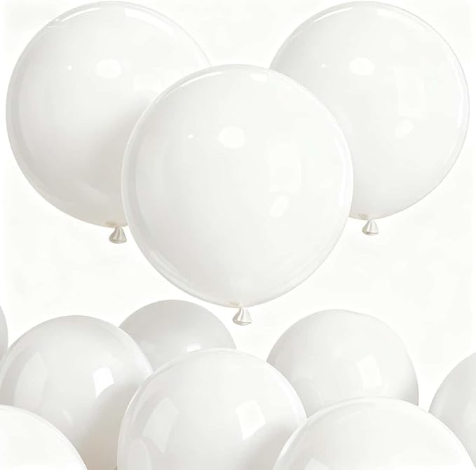 50 Pack White Balloons 24 Inch White Latex Party Balloon by ZWZLIULIAN