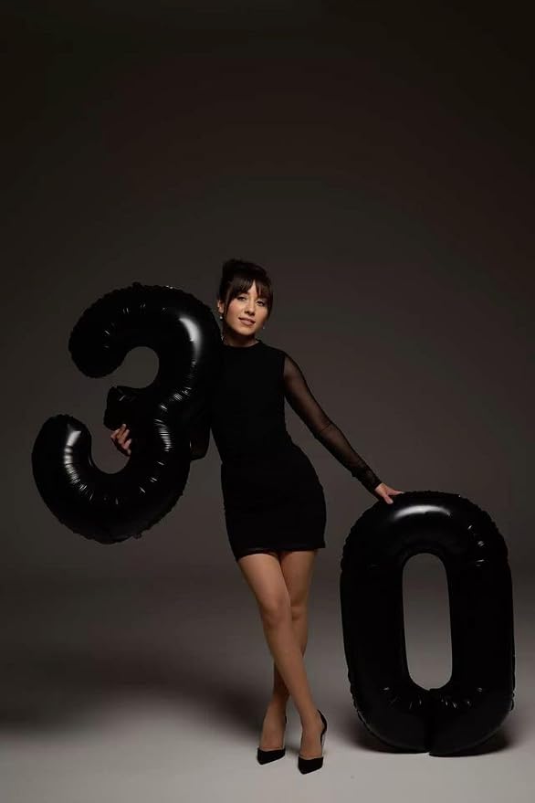 10 Balloon Number 40 Inch Black Balloons - Image 4