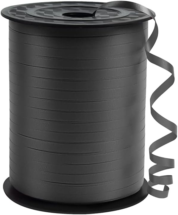 Premium Black Curling Ribbon, 1/5" Wide x 500 Yards Christmas Curling Ribbons by KMERLIFE