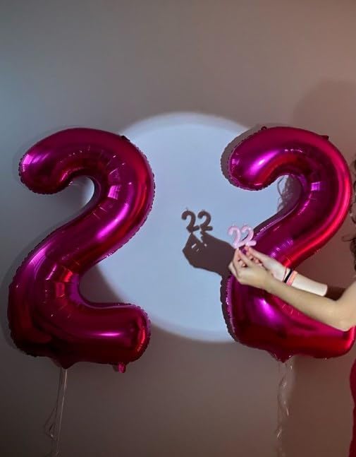 Hot Pink Number 2 Balloon 40 inch, Balloon numbers party supplies, deco photo - Image 5