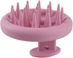 Silicone Scalp Massager Shampoo Brush Scrubber with Soft Bristles Exfoliator for Shower Dandruff Removal Wet Dry Hair Growth and Care Pink