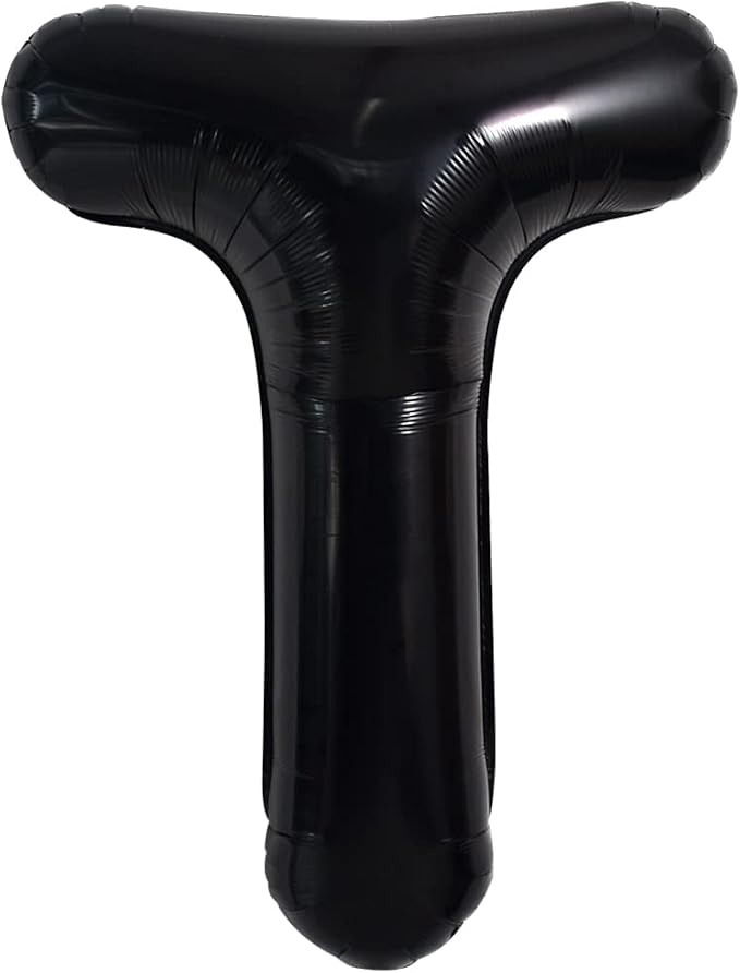 TONIFUL 40 Inch Large Black T Letter Balloon by TONIFUL
