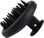 Silicone Scalp Massager Shampoo Brush Scrubber with Soft Bristles Exfoliator for Shower Dandruff Removal Wet Dry Hair Growth and Care Black