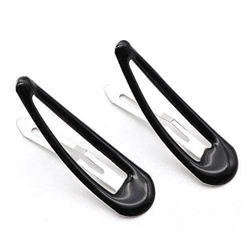 Dofash 5CM/2IN Epoxy Snap Hair Clips Metal Grips Tortie Accessories For Women (Epoxy Black)