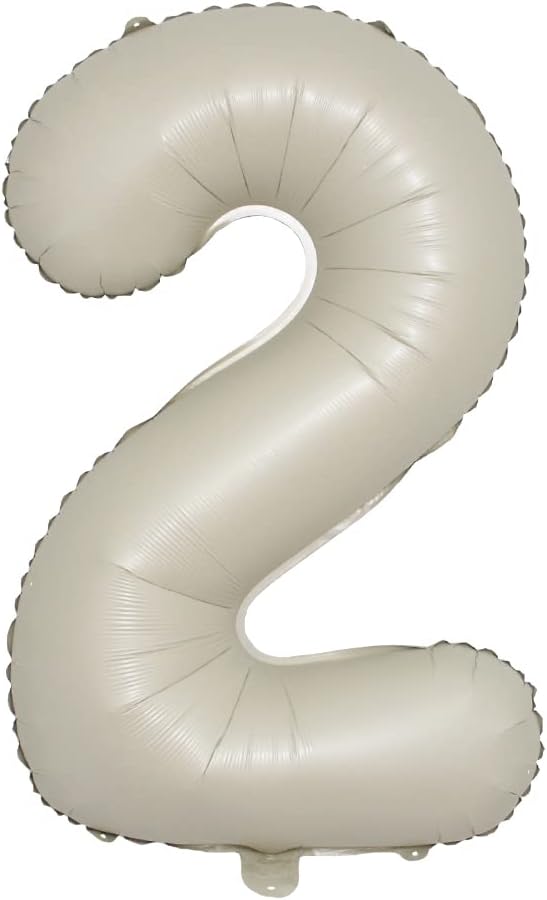 32 inch Cream Color Number Balloons 0-9 Large Digital Foil Helium Ball Girl by RUIANSI