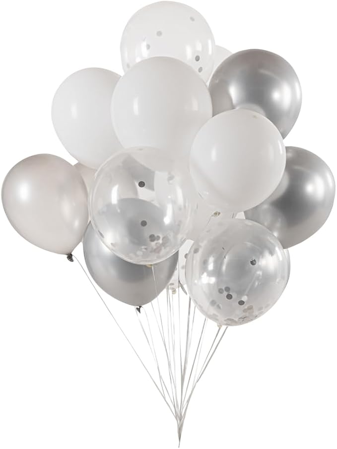 Balloonify 12 Inch Confetti Balloons, 19 Party Balloons by Restaurantware