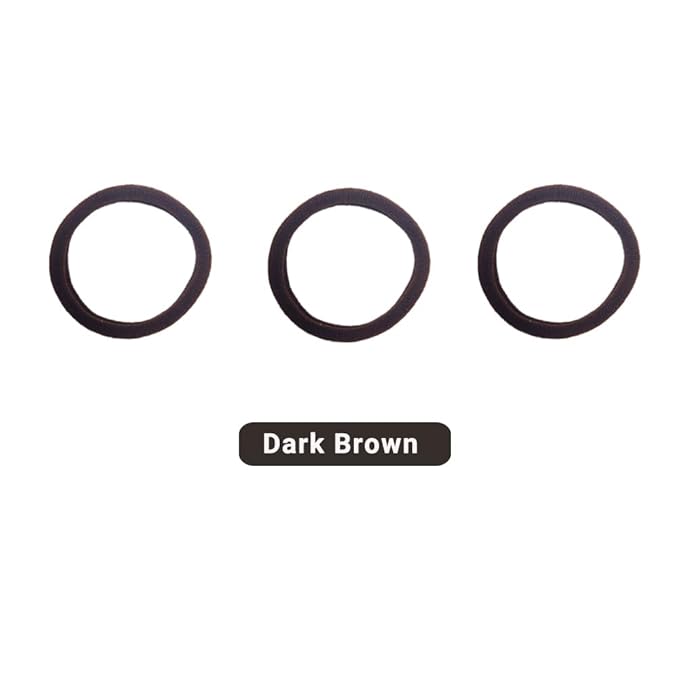 Hair Ties Hair Elastics Bands Seamless Cotton No Damage Thick Curly Hair Long-Lasting Braids Ponytails Holders All Hair Types Pain-Free Hair Accessories Women Men Dark Brown Colors 50 PCS