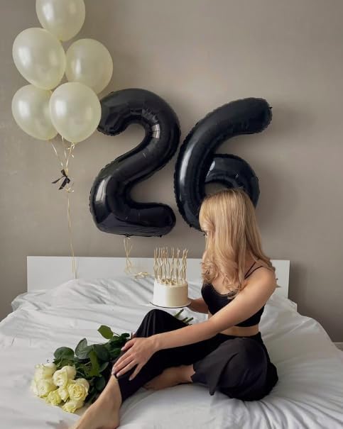 40 Inch Black Mylar Foil Number 26 Birthday Balloon, 26 Boy Girl Party - Image 6