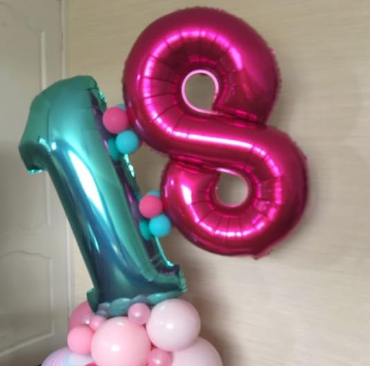 Teal Blue Number 9 Balloon 40 inch, Balloon numbers party supplies, deco photo - Image 5