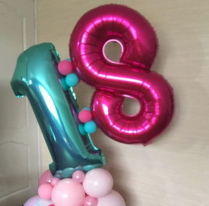 Teal Blue Number 2 Balloon 40 inch, Balloon numbers party supplies, deco photo - Image 6