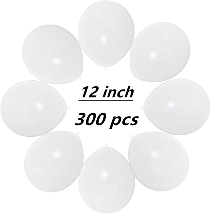 300 Pack White Balloons 12 Inch White Latex Balloons Bulk - Image 2