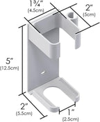 2 Pack Hair Tool Organizer Wall Mount, Adhesive Holder for Curling Iron, Flat Iron, Straightener, Damage-Free Bathroom Vanity Storage with Cord Wrap (White)