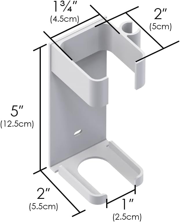 2 Pack Hair Tool Organizer Wall Mount, Adhesive Holder for Curling Iron, Flat Iron, Straightener, Damage-Free Bathroom Vanity Storage with Cord Wrap (White)
