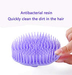 Hair Scalp Brush Dandruff Cleaning Brush Shower Scalp Shampoo Brush Scalp Massager Pack of 4 (Orange and Violet)