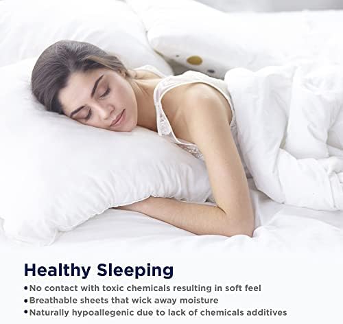 Lane Linen 100% Organic Cotton Pillow Cases Standard Size Set of 2 (20"x26") - Cotton Pillowcases Standard Size - Soft Sage Green Pillow Cases Set of 2 - Standard Pillow Case Pack of 2 - Mineral