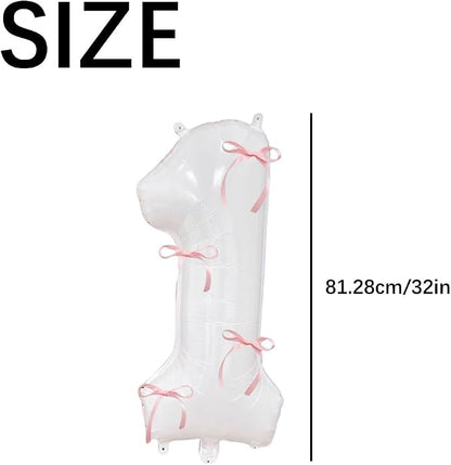 32 Inch White Number Foil Balloon - Image 4